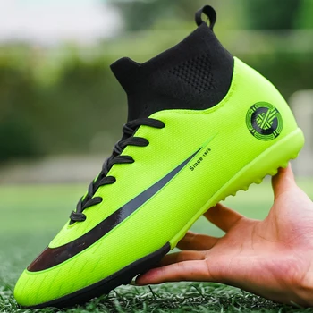 

Indoor Turf Soccer Shoes Mens High Ankle Football Shoes Superfly Soccer Cleats Shoes Male Teenager Training Sneakers