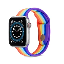 

New Rainbow Silicon Watch Band 38/40/42/44mm for Iwatch Silicon Straps for Apple Watch