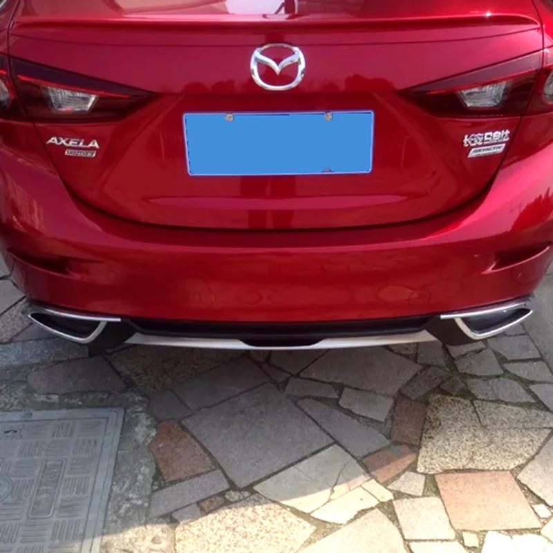 

UBUYUWANT Car Rear Bumper Protector For Mazda 3 Axela 2017 Rear Bumpers Lip Diffuser Decoration Skid Plate Bumper Cover