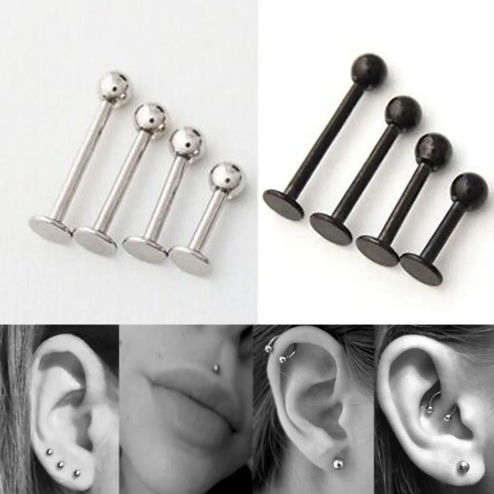Ear Piercing Jewelry 1Pair 6-12mm Stainless Steel