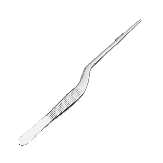 Long Holding Shaped Rainbow Tweezers Ear Tweezers Bending Pick Otolaryngology Special Forceps Ear Makeup Tools Free Shipping Silver