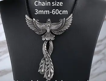 

Charm men's Stainless Steel Pendant Necklace Dragon Phoenix Pendant lucky Amulet