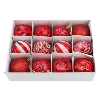 

12Pcs 5.7cm Xmas Hanging Red Ball Decor Christmas Tree Ornament Decoration Supplies It Can Be Applied To All Kinds Of Places