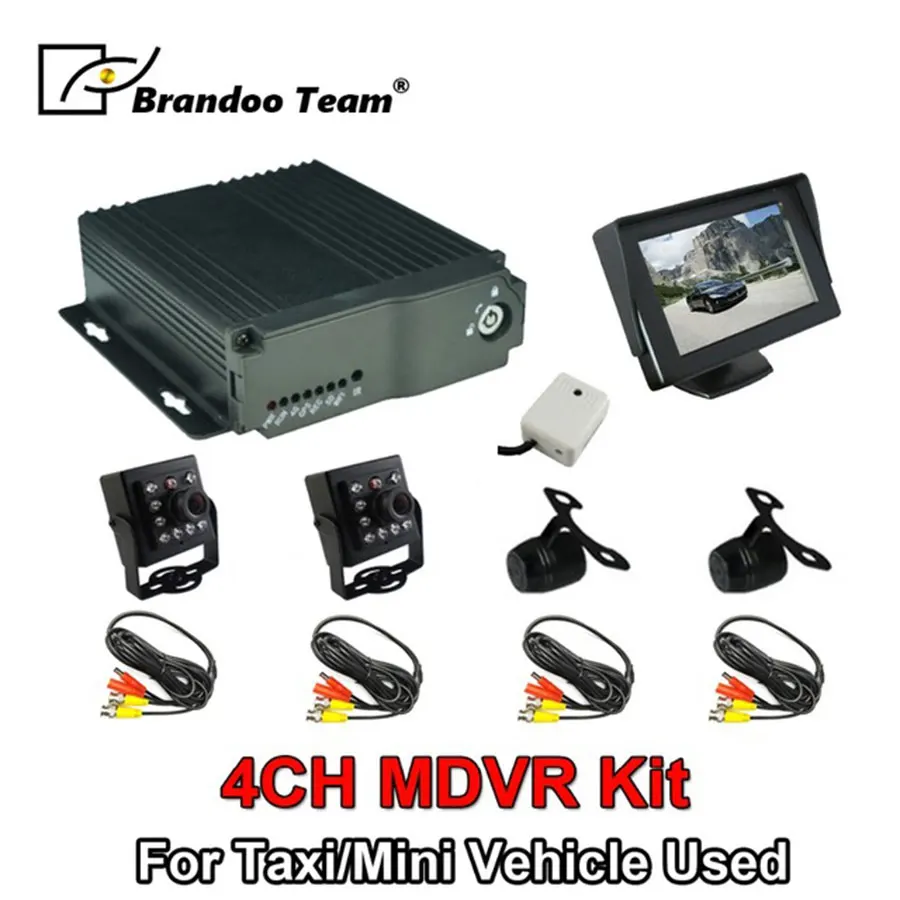 4CH Мобильный DVR D1 Автомобильный видеорегистратор для автобуса такси используется 4 канал MDVR комплект включая 4 шт. камеры - Название цвета: DVR Kit A