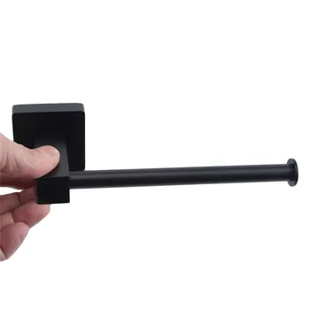 

Black Toilet Paper Holder Stainless Steel Wall Mount Shelf Paper Towel For Bathroom Accessories