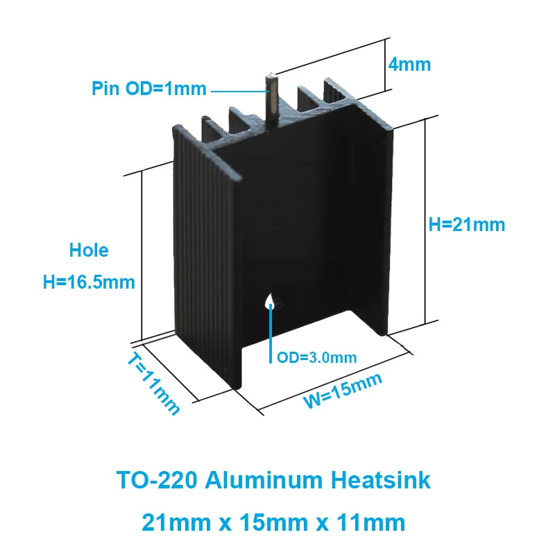 Aluminum Heat Sink TO-220 Mosfet TO 220 Heatsink Cooler Radiator for MOS LM317 L7805 L7812 L78XX Transistor Set 10pcs aluminum heatsink
