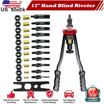 

17 Inch Rive-t Nut Gu-n Rivnut Setting Tool Nut Setter Tool Hand Blind Riveter Guns Mandrels M3 M4 M5 M6 M8 M10 M12 HT2778