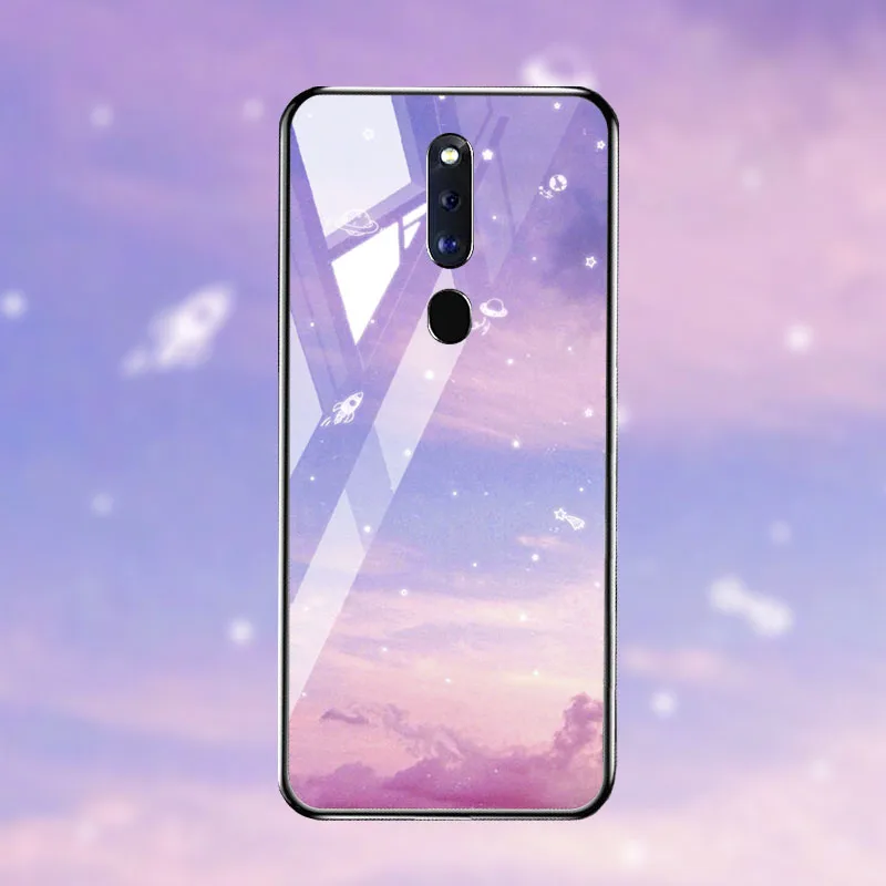 Чехол для телефона из закаленного стекла для OPPO F11 K1 Reno z, стеклянный чехол с цветком розы для OPPO F11 pro realme X lite Find X Cover - Color: M071