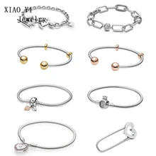 XIAOYI ювелирное изделие,, 925 пробы, серебро, 1:1, Серебряная игла, в форме сердца, упавшая Корона, открытая огранка, модный DIY браслет для женщин