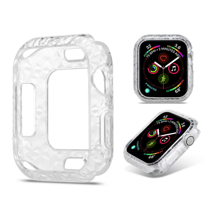 

Antiskid Frame Cover Case for Apple Watch 44mm 40mm Transparent Soft Silicone Protective Case for iWatch Series 4 Cover Coque
