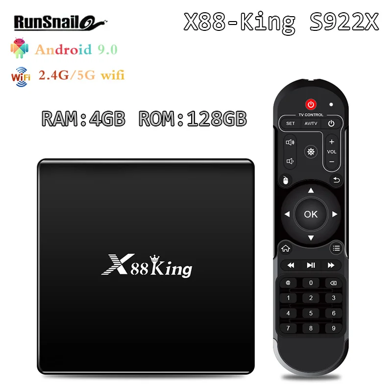 X88 King Android 9 0 ТВ приставка Amlogic S922X MP6 DDR4 RAM4GB ROM128GB телеприставка 4k HDR 2 4G/5G двойной wifi