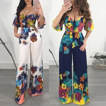 

Jumpsuit Women Backless Rompers Womens Jumpsuits Body Woman Playsuit Floral Printed Strappy Women Sexy Tube Top Jumpsuit Hot