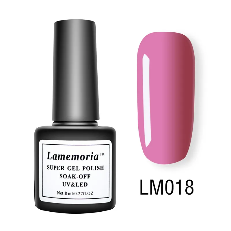 Lamemoria Гель-лак набор УФ Vernis полуперманентный праймер верхнее покрытие 8 мл Гель-лак для ногтей маникюр гель лак для ногтей - Цвет: LM018