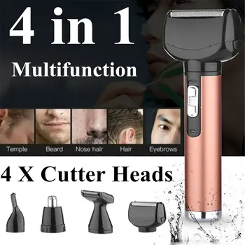 

4 In 1 Men Portable Electric Shaver Nose Hair Clipper Trimmer Electric Beard Razors Shaver Nose Hair Grooming for Home Travel
