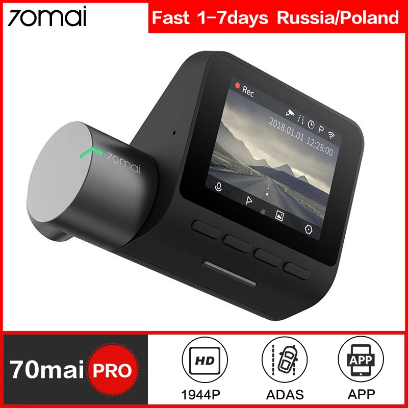 

70mai Dash Cam Pro Smart Car DVR Camera Wifi 1944P HD GPS ADAS Voice Control Parking Monitor 140FOV Night Vision Dash Camera