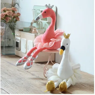 

Cute Swan & flamingo Plush Toys with crown soft suffed plush animal toy for children chrismas birthday gift