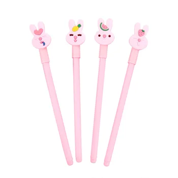 

50PCS Creative Pink Rabbit Gel Pens Cute Cartoon Writing Pen Student Office Supplies 0.5mm Signing Pen Stationery