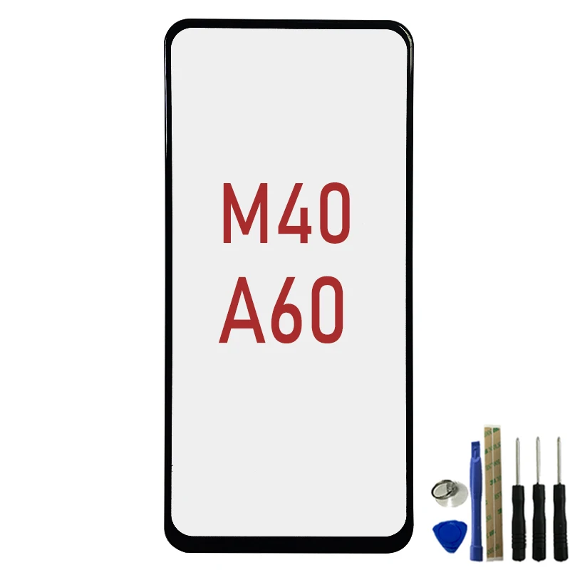 Замена переднего экрана Внешний объектив для samsung Galaxy M40 A60 A605 A605F стеклянная
