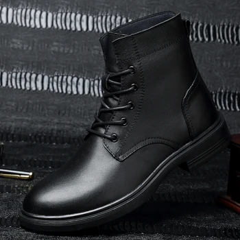 

Vastwave Couple Doc British Vintage Classic Unisex Men Leather Boots Martens Shoes Man Lover Ankle Boots Luxury Winter Boots