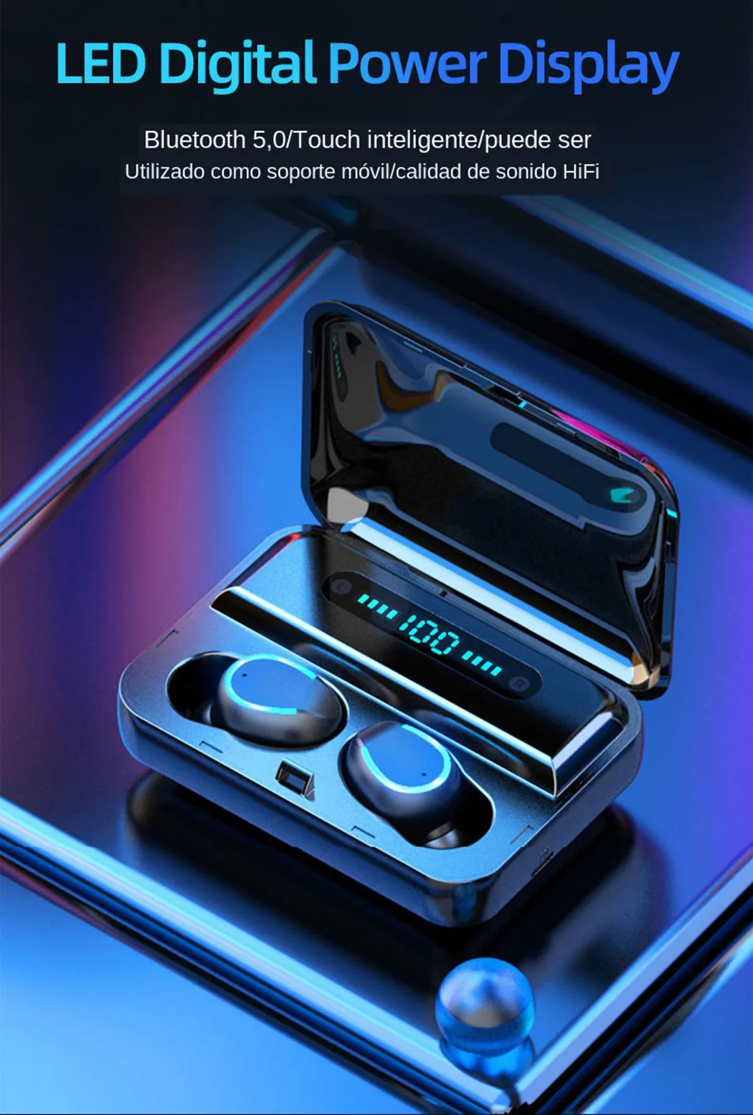 Bluetooth 5 0 Earbuds True Wireless Headset Deep Bass Twins Earphone Waterproof IPX6 Headphone For iPhone Android system