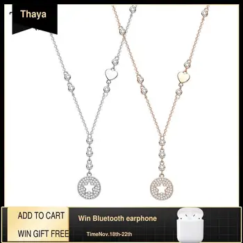 

Thaya Original Real 100% Silver 80cm Handmade Necklace Star Shape Zircon Rose Gold Chain Pendant Fashion Jewelry For Women Gift
