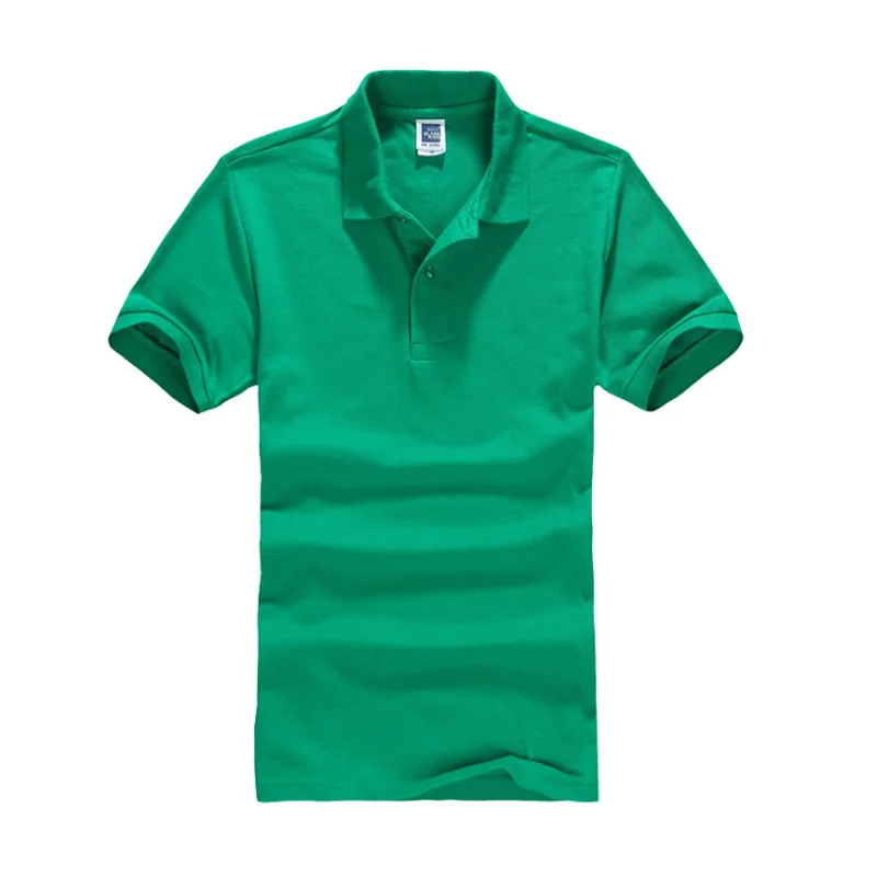 Мужская рубашка поло, брендовая мужская Однотонная рубашка поло, Camisa Masculina, мужская повседневная хлопковая рубашка поло с коротким рукавом, мужские майки - Цвет: green