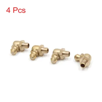 

4 Pcs Brass M6 x 1mm Thread 90 Degree Angle Grease Zerk Nipple Fitting for Car