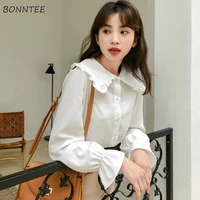 Shirts Women Pure Fresh Simple Leisure Popular Sweet Girls Spring New Arrival Kawaii Blouses Holiday Female Clothes Preppy Style 1