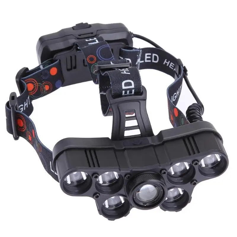 Usb зарядка Водонепроницаемый 7LED налобный фонарь Открытый Кемпинг Рыбалка Фара