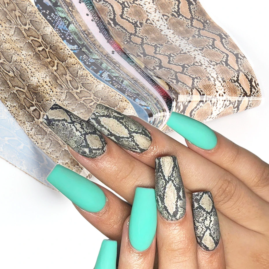 10pcs Snake Skin Nail Foil Stickers Animal Leopard Printed Design Nail Art  Transfer Foils Decal Wraps Paper Decorations Tr1629-1 - Stickers & Decals -  AliExpress