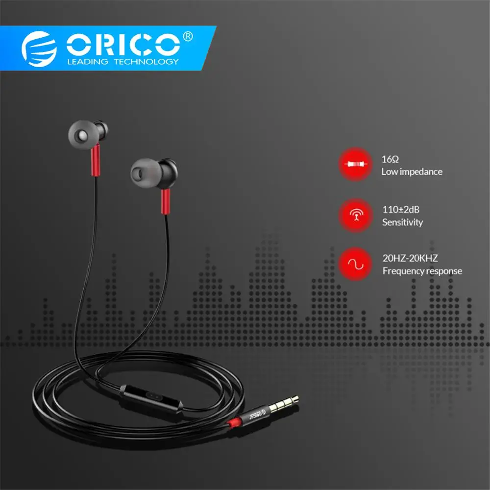 ORICO наушники в ухо Бас Звук спортивные музыкальные стерео игровые для телефона