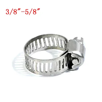 

10Pcs Hose Clamps 3/8\"-5/8\" Drive Fuel Clip Adjustable Silver Replacement