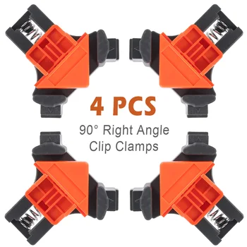 

4pcs 90Degree Right Angle Clamp Fixing Clip Woodworking Hand Tool Picture Frame Corner Clamp Pipe Clip Angle Clamps Fixture Tool