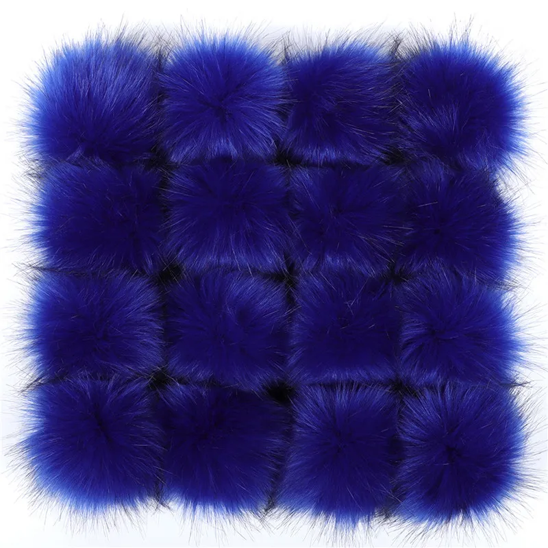 1pc/2pcs False Hairball Hat Ball Pompom 10/12/15cm Handmade Fake Fox Fur Ball Pom Pom Rubber Band Snap Button Knit Accessories 