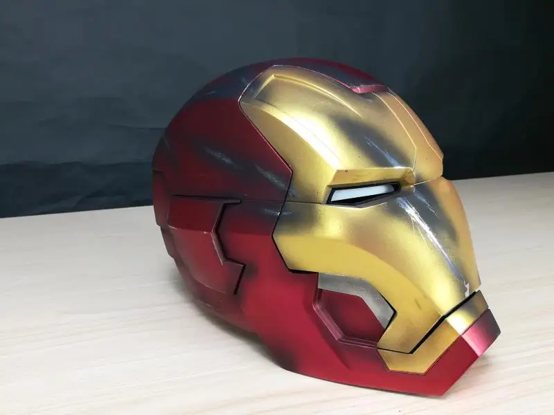 

[Remote Metal Version] CATTOYS 1/1 Colorized All Metal Made Iron Man Helmet Prop Wearable Battle Damage Ver.