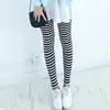 Women Ankle Length Skinny Leggings Black White Horizontal Striped Pants High Quality and Brand New ► Photo 3/6