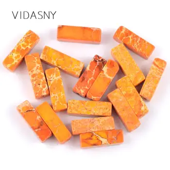 

Natural Gem Orange Sea Sediment Jaspers Column Shape Tube Beads For Jewelry Making 4*13mm Loose Beads Diy Bracelet Necklace 15''
