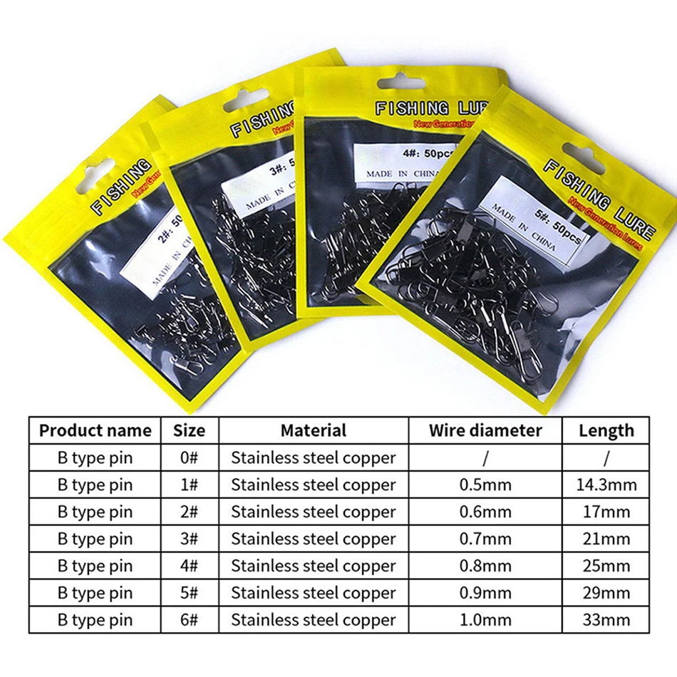 50PCS/Lot Carp Fishing Accessories Luya Fishing Type B Pin Rolling Swivel For Model 1#2#3#4#5#6 Stainless Steel Metal Outdoor 50PCS/Lot Carp Fishing Accessories Luya Fishing Type B Pin Rolling Swivel For Model 1#2#3#4#5#6 Stainless Steel Metal Outdoor