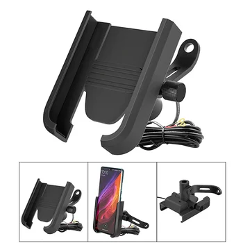 

Aluminum Bicycle motorcycle Phone Holder USB charger stand bracket adjustable Moto bike handlebar mirror phone support Mount
