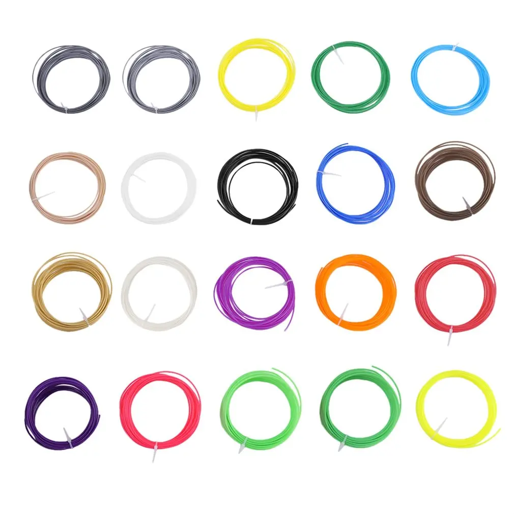 

20 Colors 5M 1.75MM ABS 3D Pen Printer Filament PLA Print Filament For 3D Drawing Printer Pen 3D Printer Filament Material