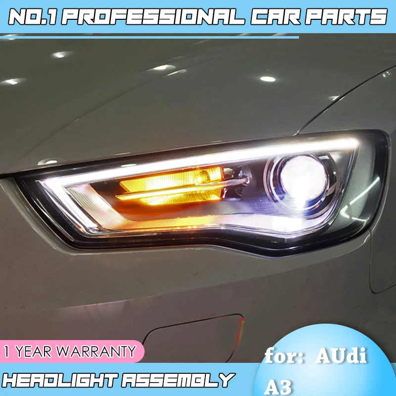 Автомобильные аксессуары для Audi A3 2014 2016 Головной фонарь светодиодный DRL Объектив