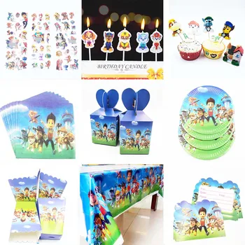 

Paw Patrol Birthday Party Decorations Girl Boy Disposable Tableware Kids Happy Birthday Parties Gift Decorations