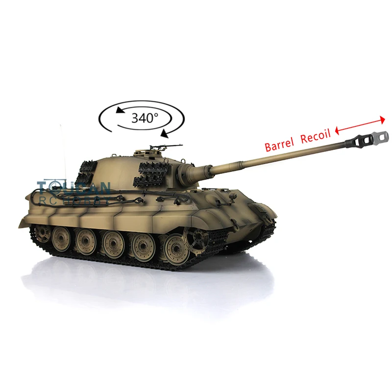 1/16 Heng Long TK7.0 Plastic German King Tiger RC Tank 3888A Barrel Recoil RTR Model TH17518 | Игрушки и хобби