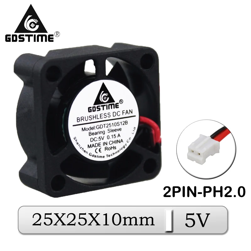 Кулер GDT Micro 2P 2510 25x10mm 2510s 25mm 5V DC (5 шт/лот) | Компьютеры и офис