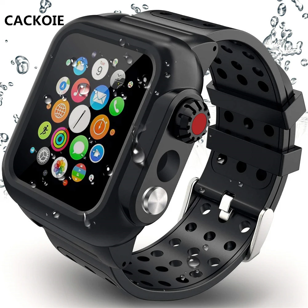CACKOIE для Apple Watch силиконовый один водонепроницаемый спортивный Чехол часов 38 мм 42