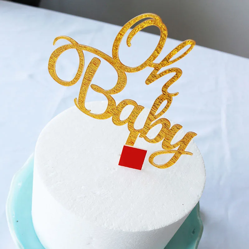 Ins New Oh Baby Cake Topper Glitter Gold Acrylic Wedding Cake ...