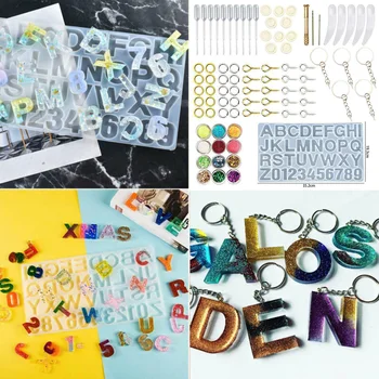 

86pcs Set DIY Alphabet Letter Number Set Silicone Mold Necklace Jewelry Resin Mould Claw Nails Finger Cots Vise DIY Crafts