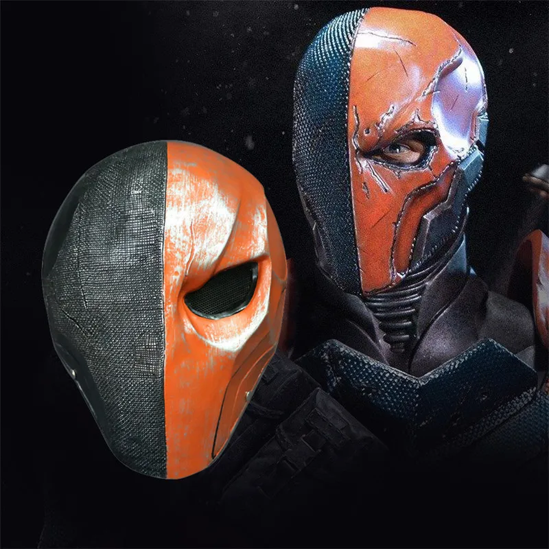 

Hot Orange Deathstroke Mask Helmet Full Face PVC Assassin Deathstroke Terminator Slade Joseph Wilson Cosplay Mask Props