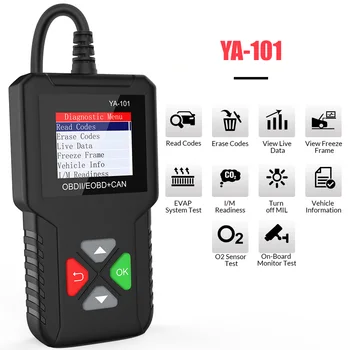 

YA101 OBDII/EOBD Code Reader USB free update Auto OBD2 Scanner Tool Support car battery tester PK Cr319 AD310 elm327 CR3001