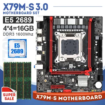 

X79 Motherboard Set and Xeon E5 2689 CPU with 4*4GB 1600MHZ REG ECC Ram USB3.0 LGA2011 SATA3 PCI-E NVME M.2 Slot